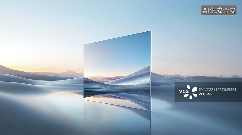 【AI数字艺术】令人惊叹的风景反射在电视屏幕上图片素材