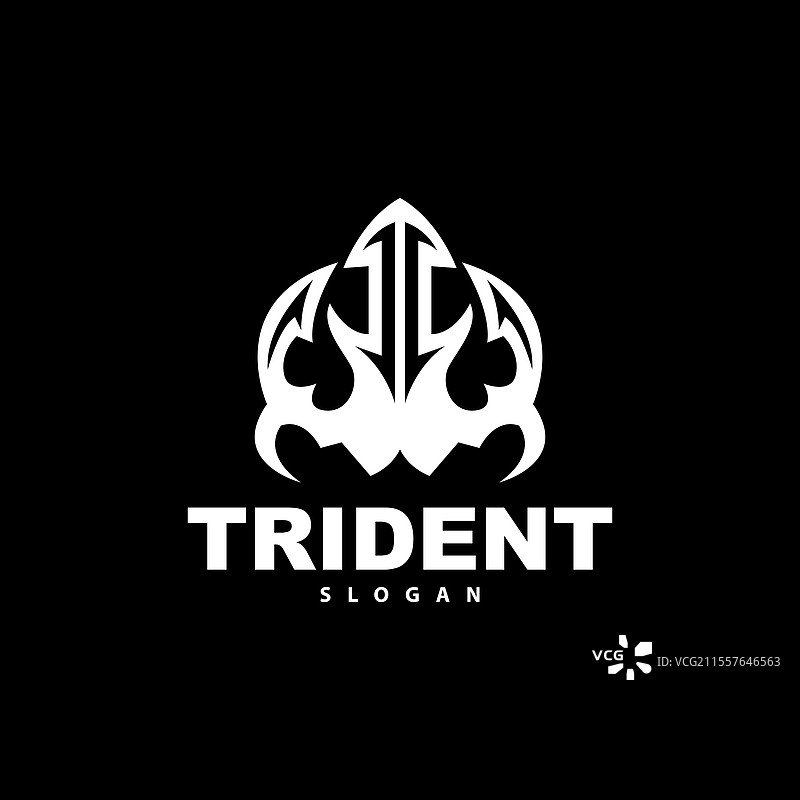 波塞冬（海王星）的魔法三叉戟标志图片素材