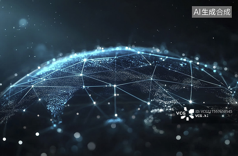 【AI数字艺术】全球网络连接图片素材