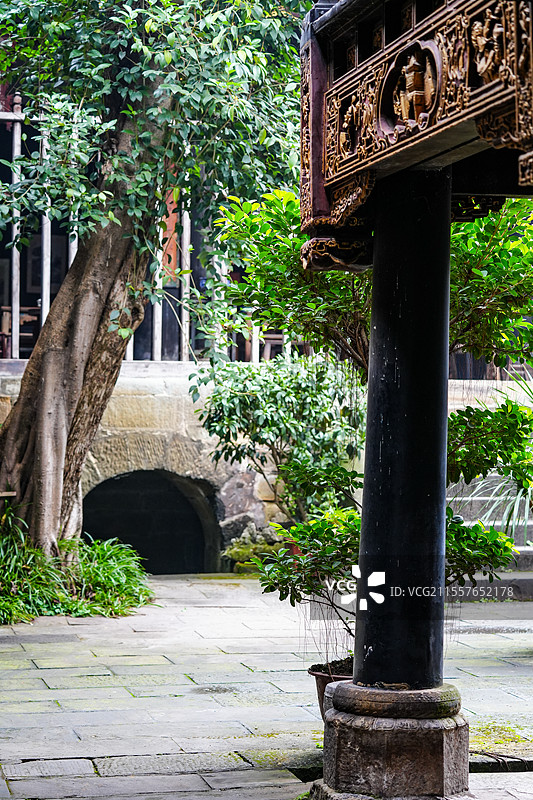 四川自贡贡井区陈家祠堂图片素材