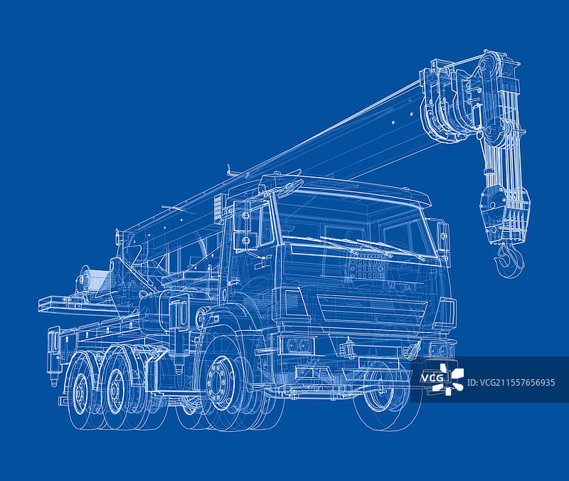 3D汽车起重机渲染图图片素材