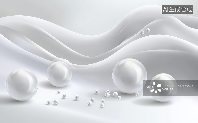 【AI数字艺术】3D渲染几何球体抽象背景图片素材