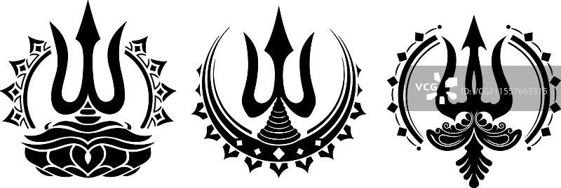 印度三叉戟剪影图片素材