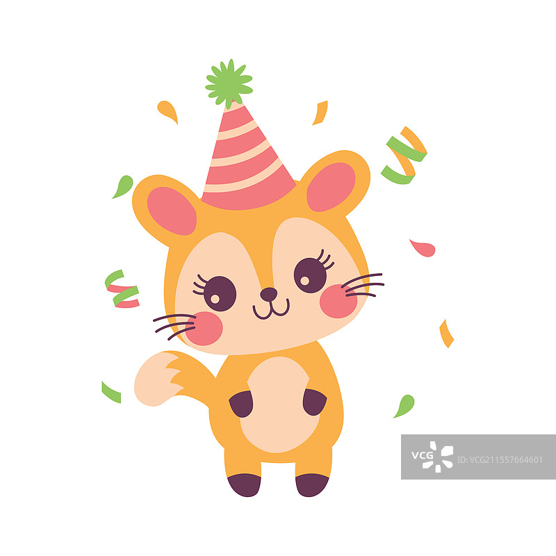 快乐可爱的狐狸卡通角色穿着图片素材