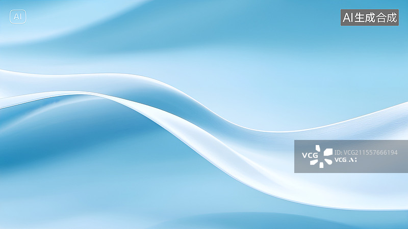 【AI数字艺术】蓝色白色渐变波浪线背景图片素材