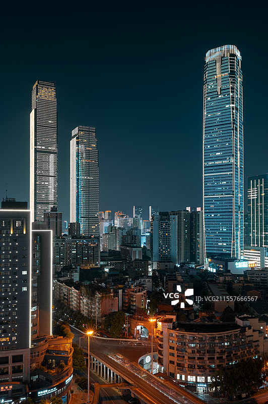 长沙国金中心与街道图片素材