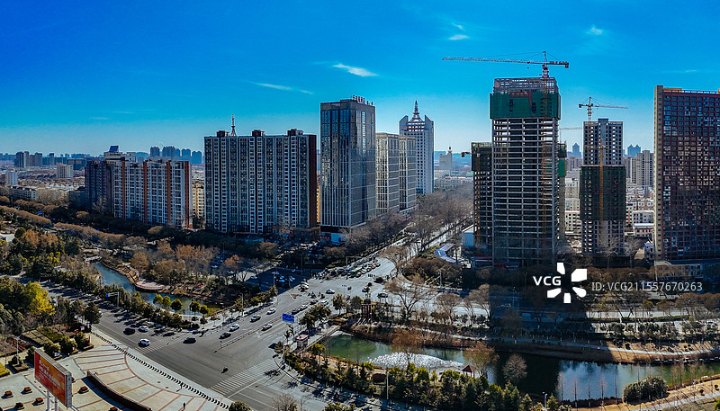 漯河市 郾城区 沙北路 沙河 地标图片素材