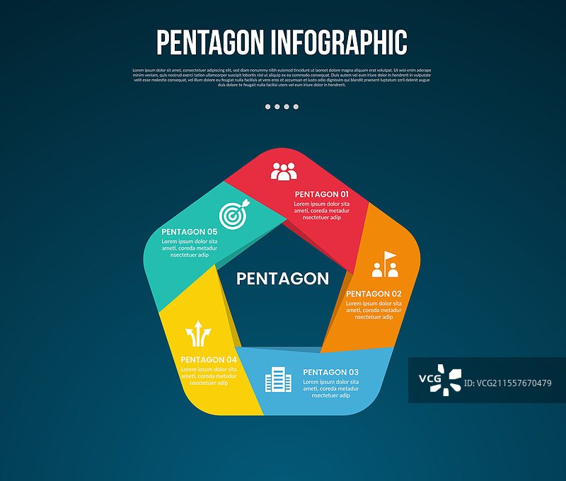 五边形基础形状模板信息图图片素材