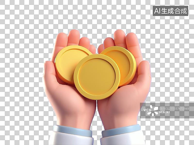 【AI数字艺术】手捧财富图片素材