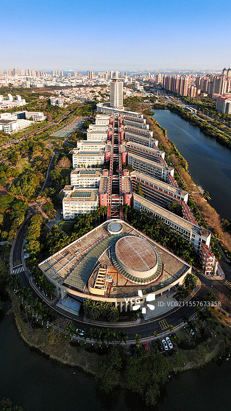 厦门·华侨大学厦门校区·教学楼群航拍图片素材