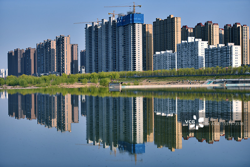 西咸新区沣西新城在建绿城春江花月图片素材