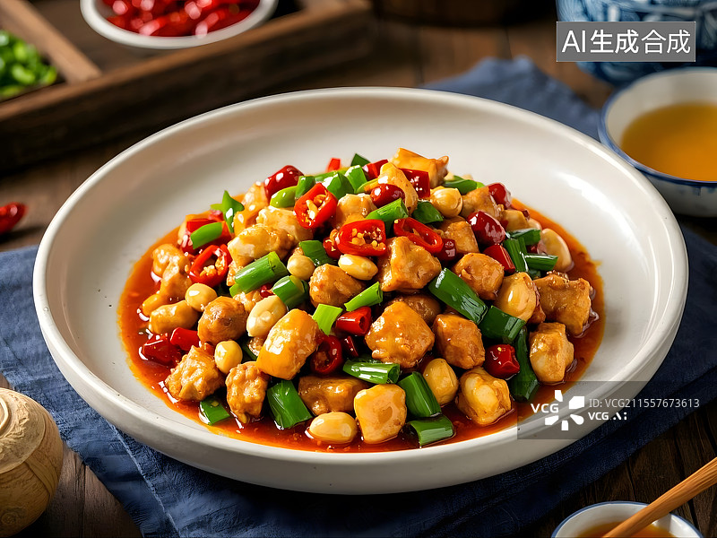 【AI数字艺术】美味宫保鸡丁家常菜图片素材