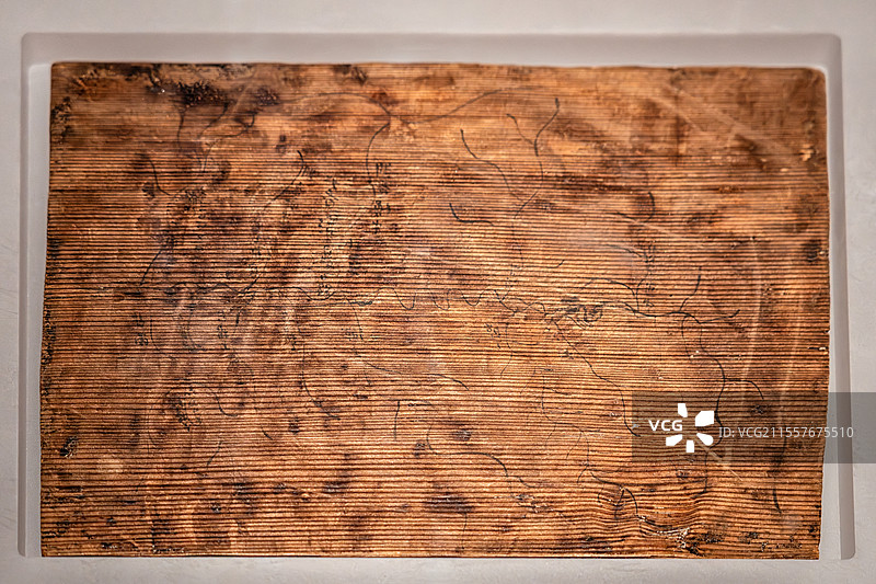 天水放马滩木板地图 甘肃简牍博物馆藏 “墨韵文脉”中国美术馆图片素材