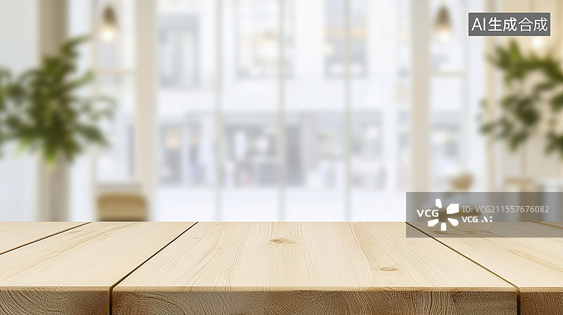 【AI数字艺术】木质桌面的自然光影图片素材
