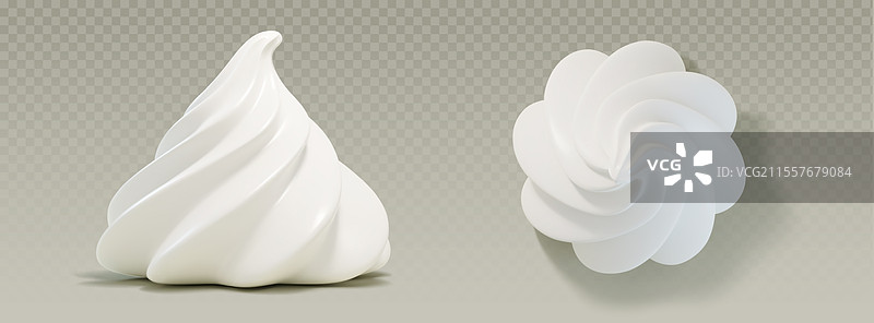 3D元素的鲜奶油顶部和侧面视图图片素材