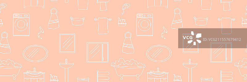 浴室家具的无缝图案图片素材