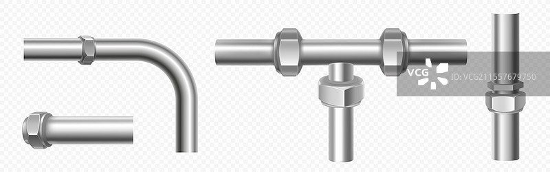 一组钢管，孤立在透明背景上图片素材