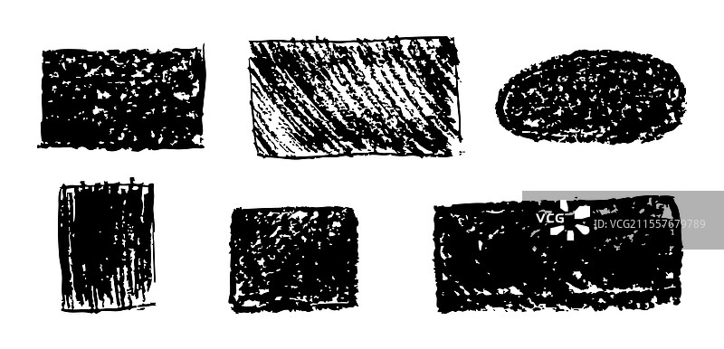 一组基本几何形状：椭圆和正方形图片素材