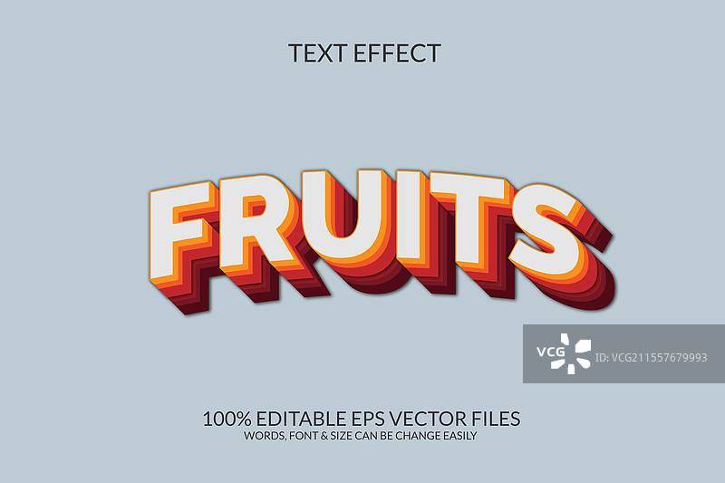 水果 EPS 3D 文本效果设计图片素材