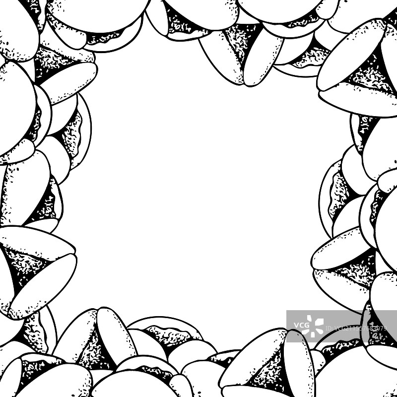 传统的普林饼干，黑白方框装饰图片素材