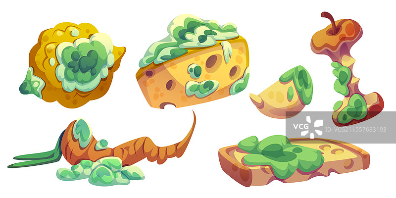 卡通腐烂的食物物品图片素材