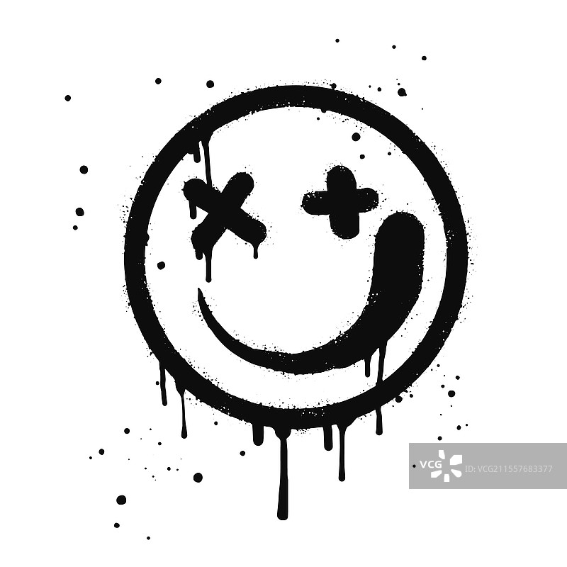 喷漆的微笑脸表情符号角色图片素材