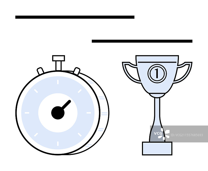 计时器和奖杯象征着成功的时刻图片素材