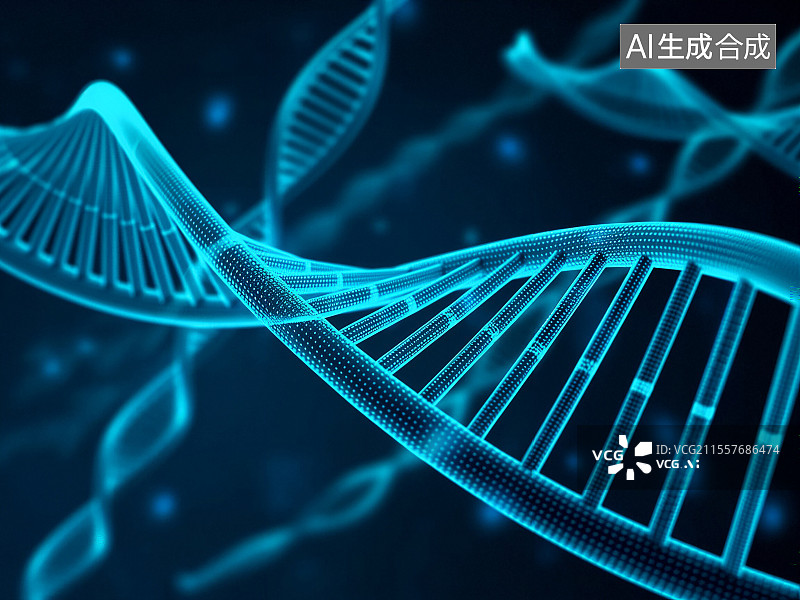 【AI数字艺术】DNA双螺旋 生物科技 基因序列 基因工厂 未来科技科幻 生物技术图片素材