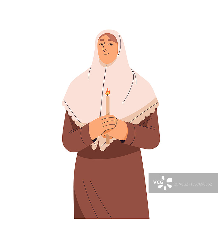 身穿传统服饰的东正教修女肖像图片素材