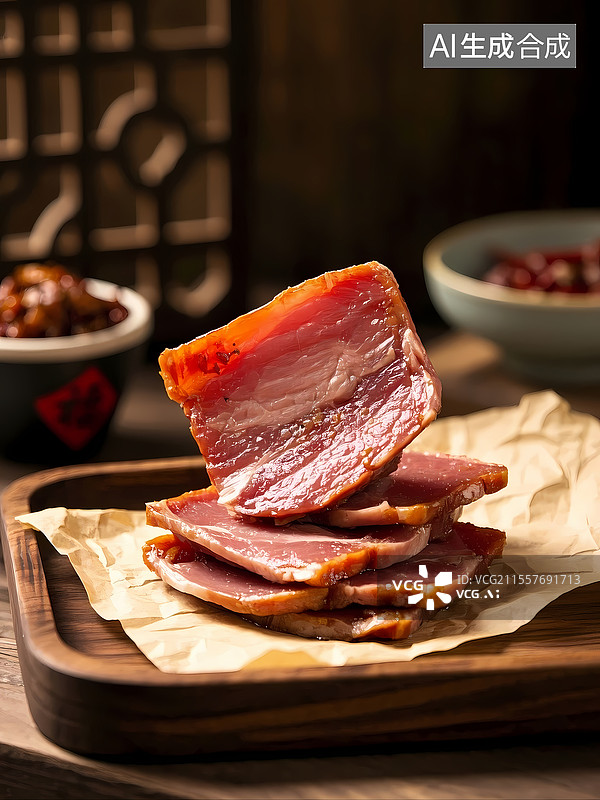 【AI数字艺术】猪肉脯肉干美食特写图片素材