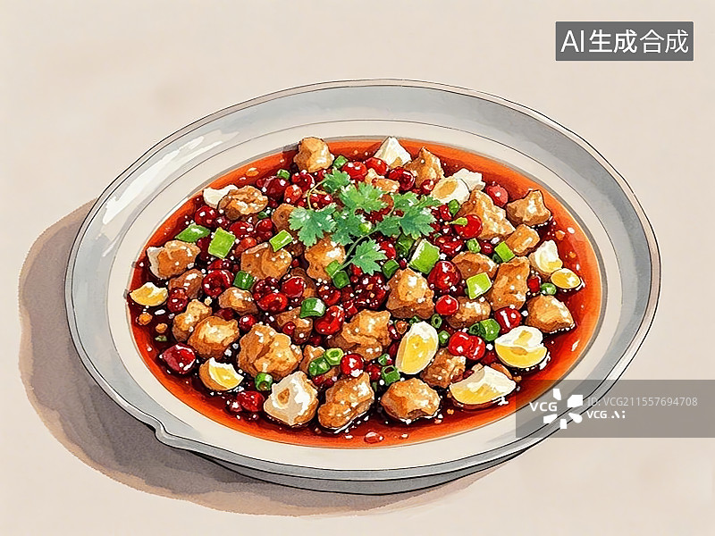 【AI数字艺术】重庆辣子鸡图片素材