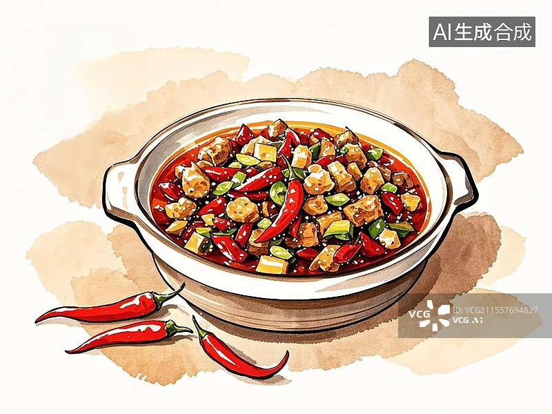 【AI数字艺术】重庆辣子鸡图片素材