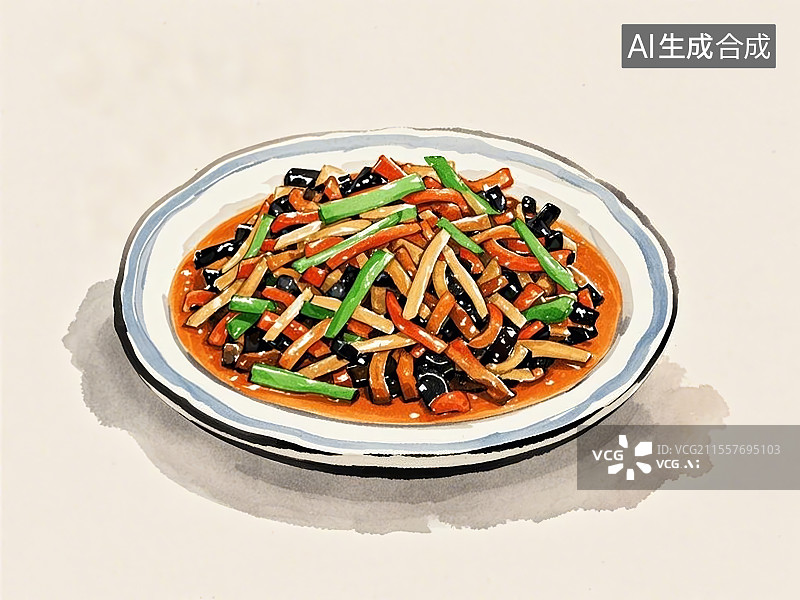 【AI数字艺术】鱼香肉丝图片素材