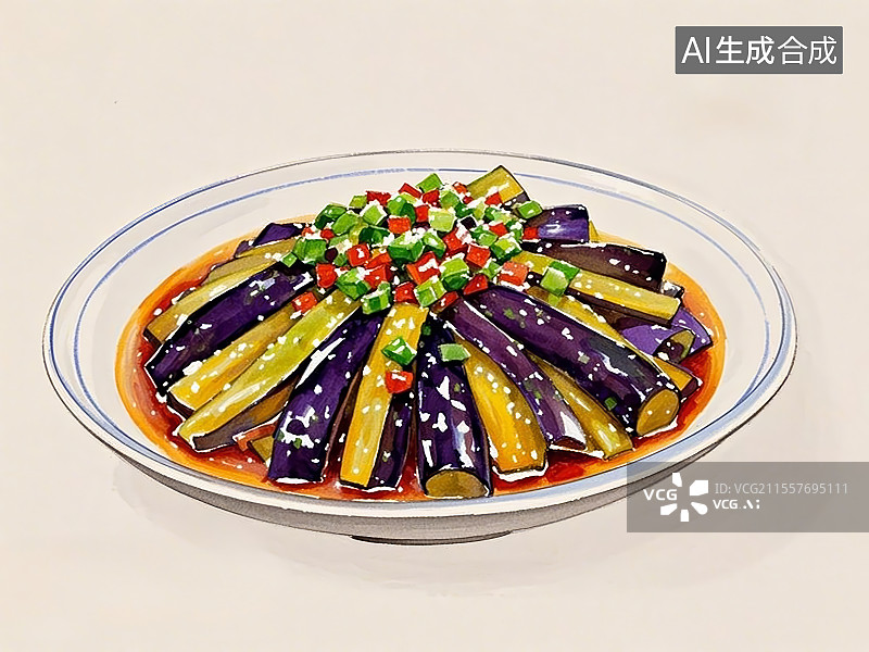【AI数字艺术】鱼香茄子图片素材
