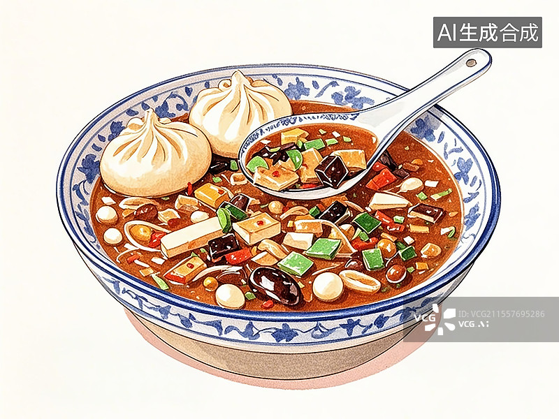 【AI数字艺术】河南周口逍遥镇胡辣汤图片素材
