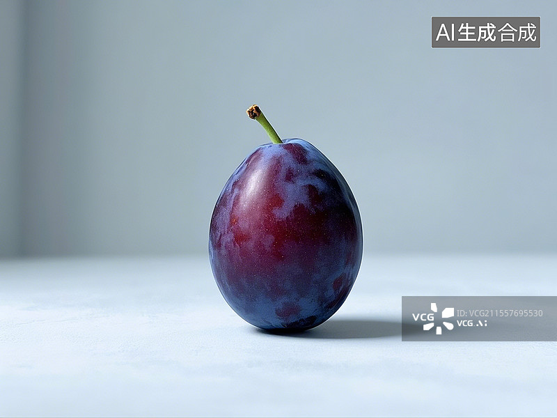 【AI数字艺术】纯色背景下的西梅果特写图片素材