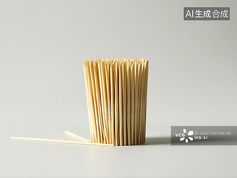 【AI数字艺术】白色背景下的牙签特写图片素材