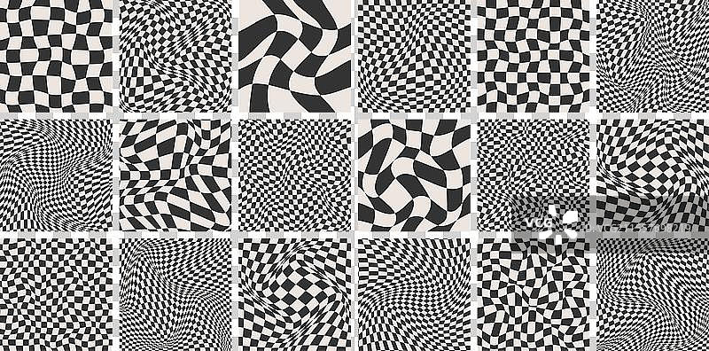 时尚的黑白格子图案图片素材