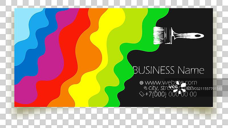 画笔和五彩斑斓的颜料波纹图片素材