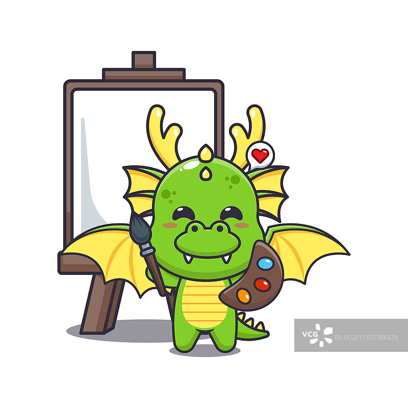 龙吉祥物卡通角色想要绘画图片素材