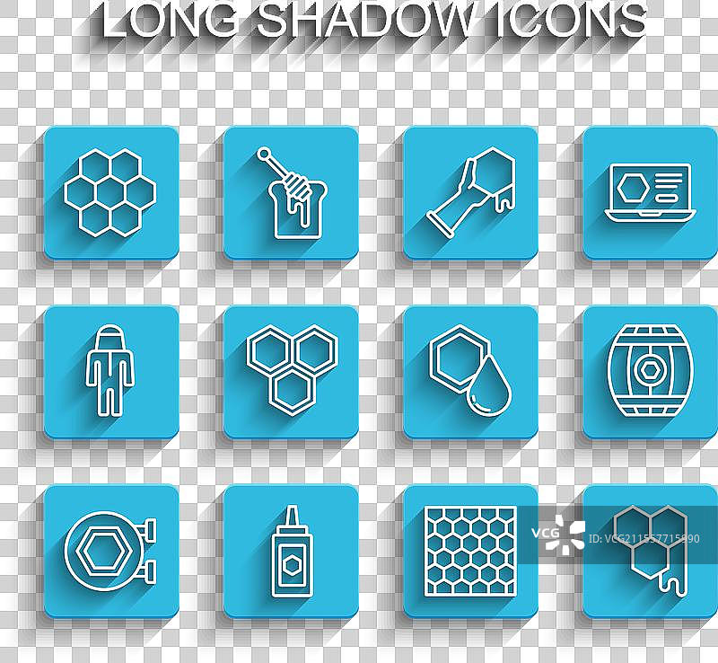 悬挂标志与蜂巢罐装的蜂蜜图片素材