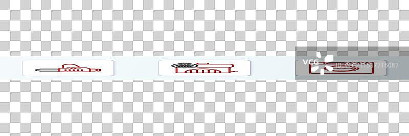 链锯和空气压缩机图标的线条清洗器图片素材