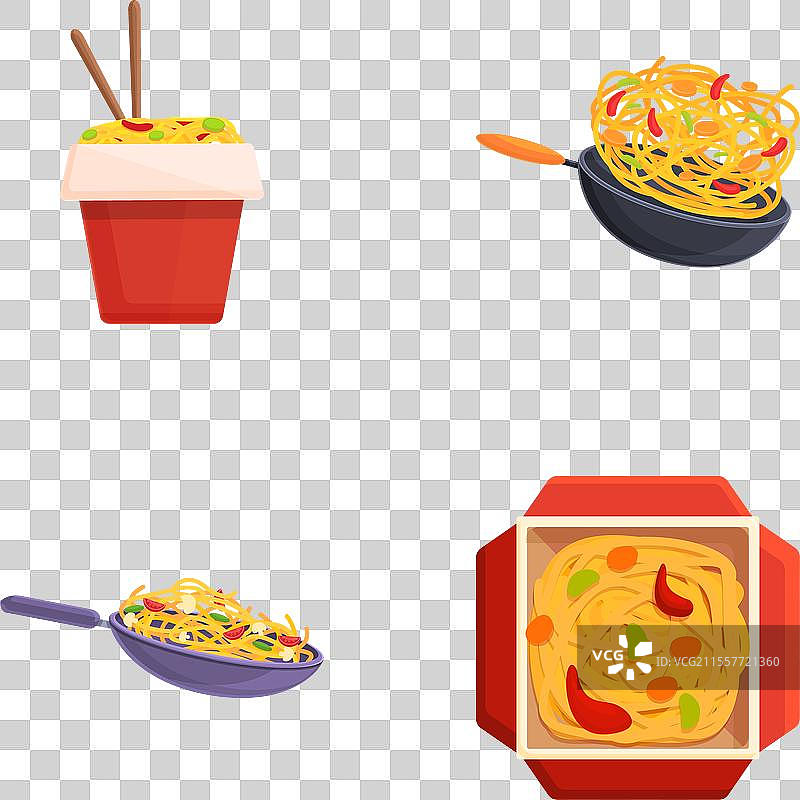 炒面图标集 卡通亚洲面条图片素材