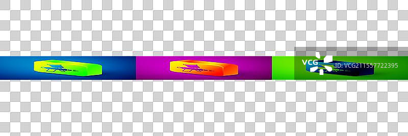 蓝色背景上的等距喷漆枪图标图片素材