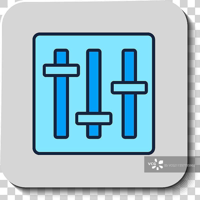 填充轮廓的声音混音器控制器图标图片素材