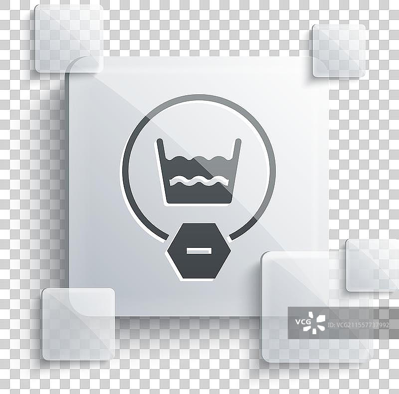 灰色精致的洗涤图标，背景为灰色图片素材