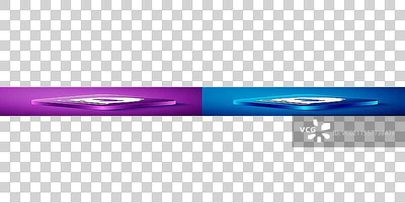 等距魔法符文图标，背景为蓝色图片素材