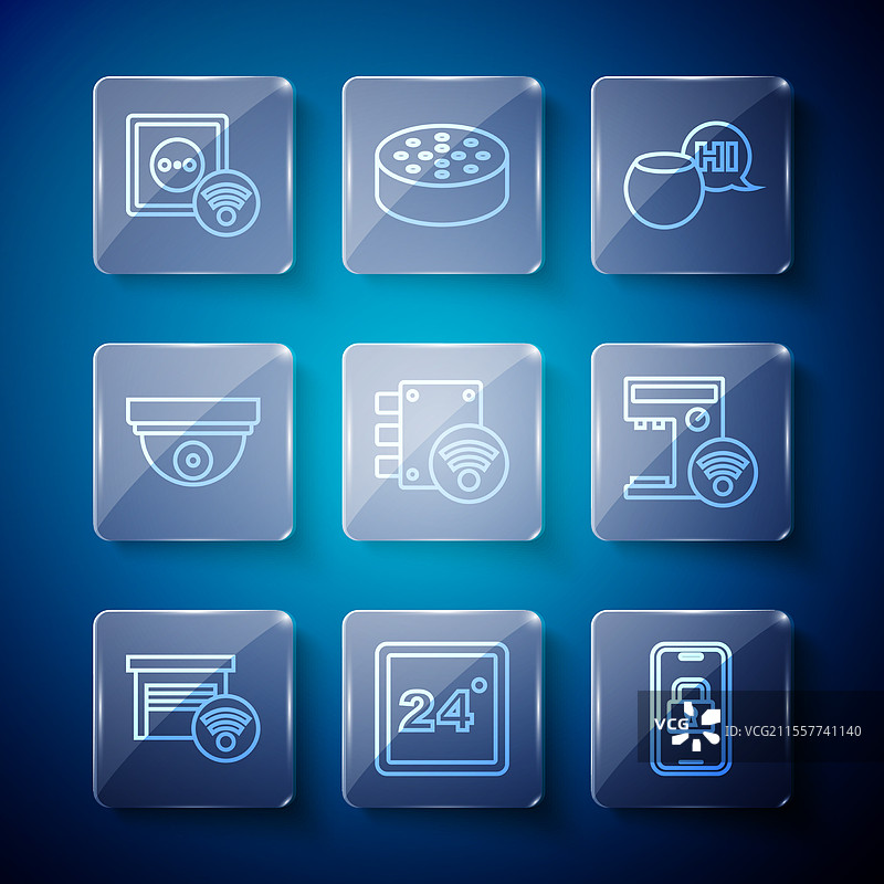 智能车库恒温器数字门设置图片素材
