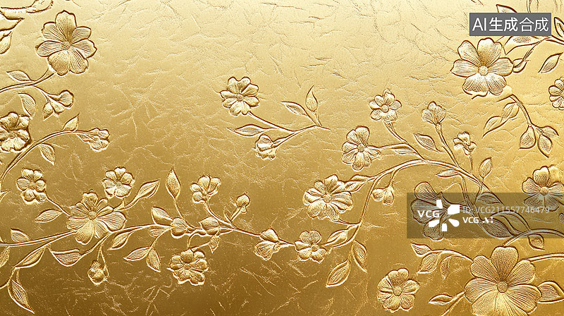 【AI数字艺术】金属花纹浮雕图片素材
