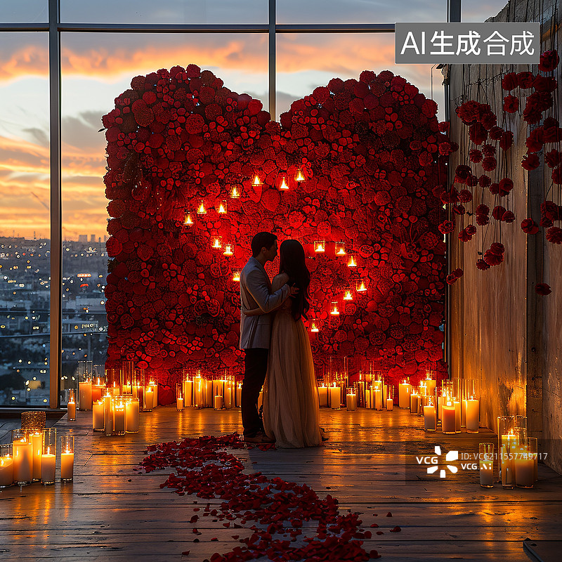 【AI数字艺术】红花海路花烛心图片素材